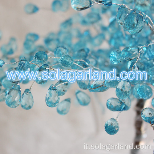 Ghirlanda di corda con decorazione di perle d&#39;acqua blu lago